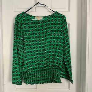 Micheal Kors Green/Navy Blouse size M